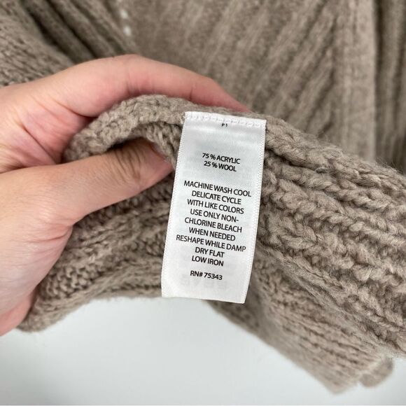 Kaisely Women’s Open Front Wool Blend Knit Cardigan Duster size M Cream - Picture 4 of 4